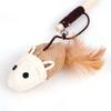 Pyrrion Cats Wand Toy Teaser Toy Stretchy Rope Mouse Shape with Bell Feather Self-Help Relief Toys