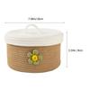 Lidded Large Cotton Rope Storage Basket Round Woven Organizer Multipurpose Suitable for Living Room Bedroom Sundries Storage
