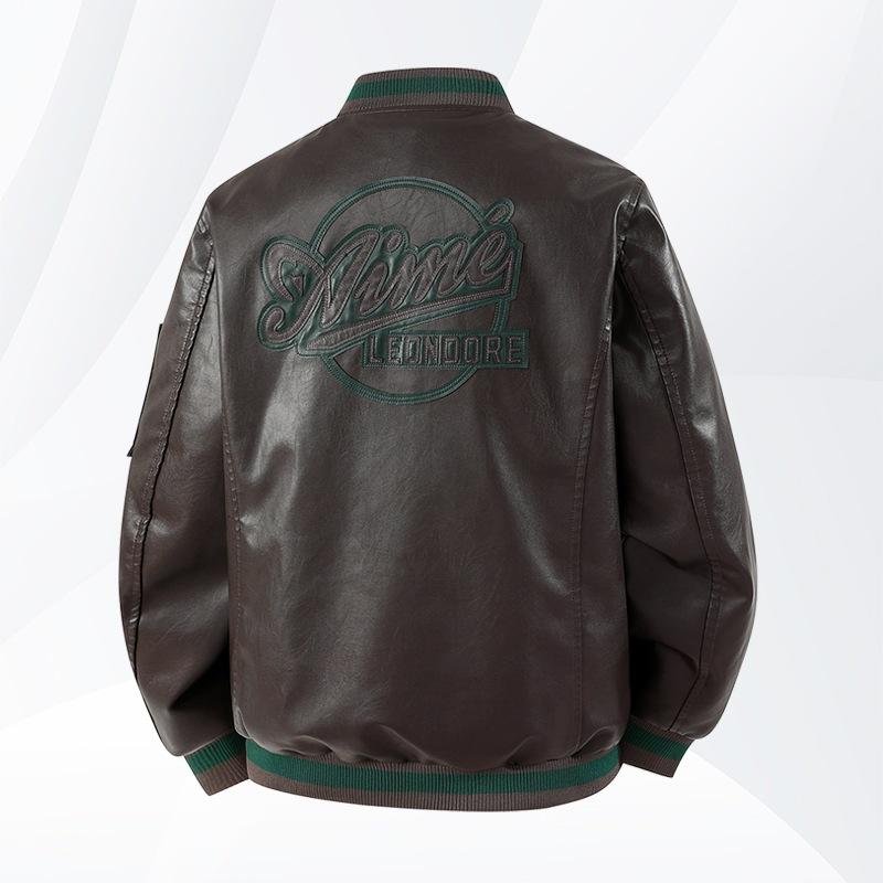 New autumn men's leather jacket large size leather jacket high sense American high street leather jacket men's jackets