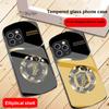 Circle Text Black For IPhone 16 Pro Max 15 Pro 14 13 12 Mini 11 XS Max XR 7 8 Plu SE 2022 Elliptical Glass Phone Case