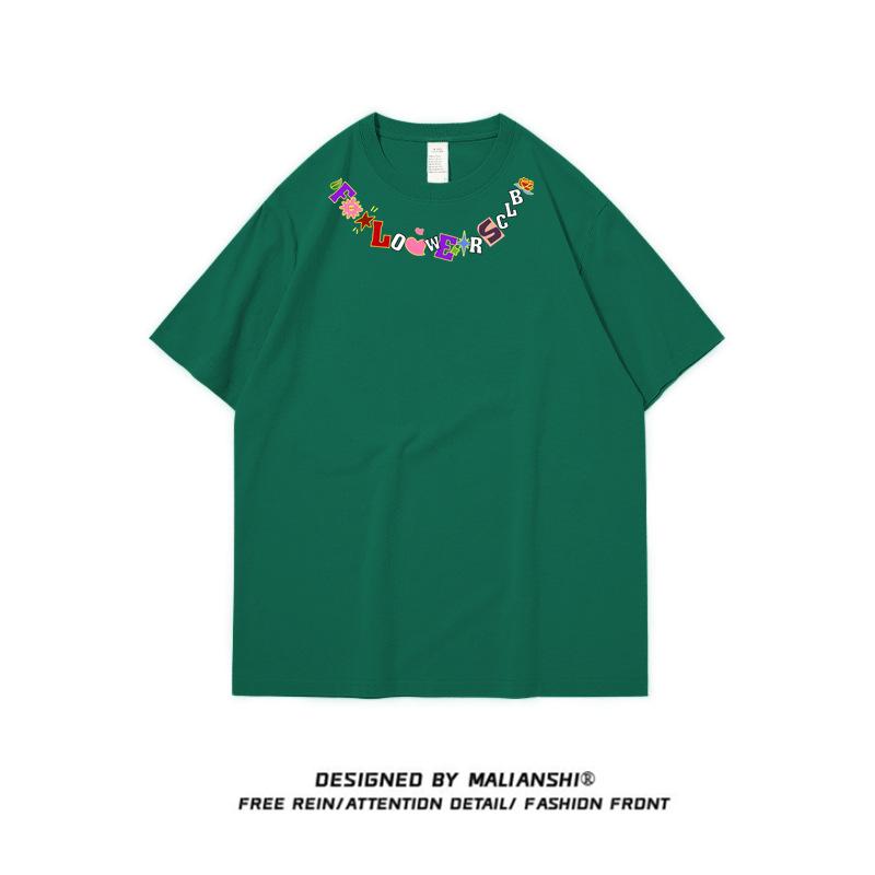 Plus Size Pure Cotton American Design Loose Short-Sleeve T-Shirt for Women (2-300 Lbs)