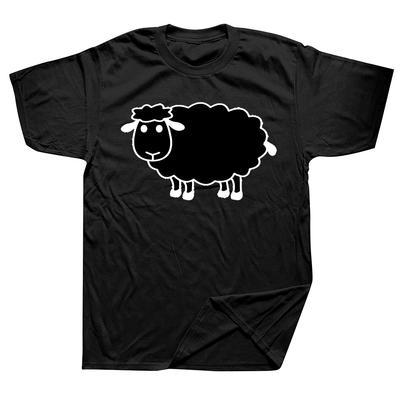 Zabawne Koszulki Czarna Owca Graficzne Bawełniane Streetwear Krótki Rękaw Prezenty Urodzinowe Styl Letni Markowa Koszulka Unisex Odzież