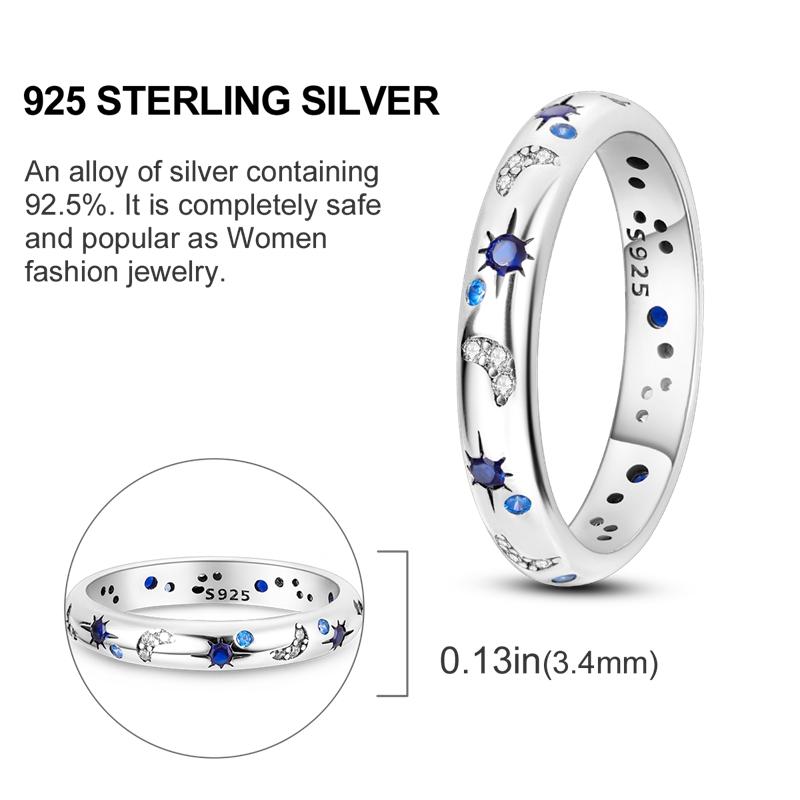Size 6 -9 Inch Authentic 925 Silver Women Stackable Ring Girl 'S Luxury Wedding Finger Rings