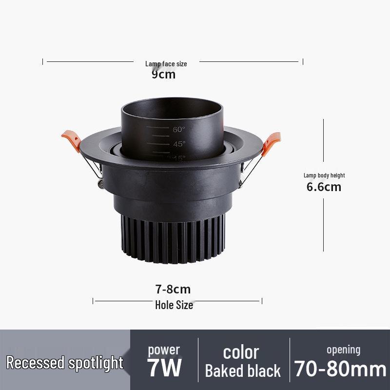 LED Zoomable Recessed Ceiling Spotlight with Gooseneck for Living Room