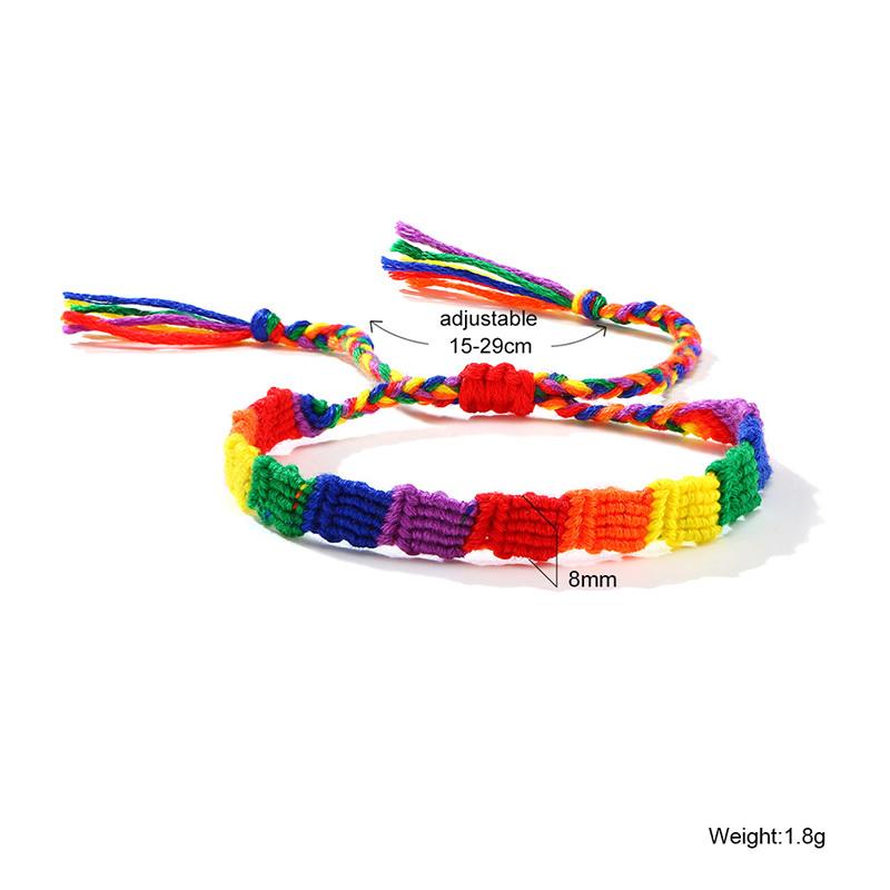 LGBTQ Rainbow Color Bracelets for Men Women,Adjustable Colorful Braided Rope Bracelet,Stylish Jewelry Gifts