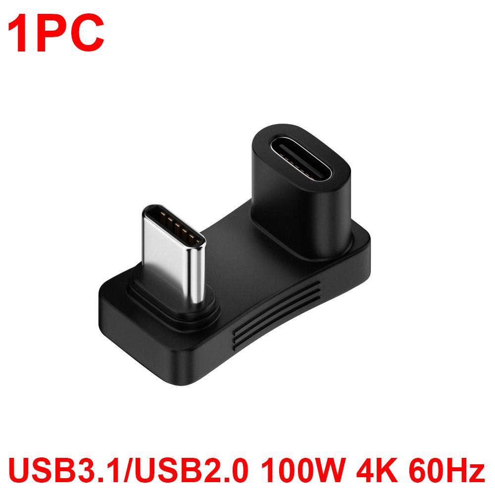 1/2PCS 180 Degree Angle USB C Adapter USB-C Male to Female Converter 20Gbps 140W Type C Charging Adapter for Steam Deck
