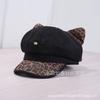 **Women Newsboy Beret Cap Solid Korean British Vintage Visor Face Slimming Hat**