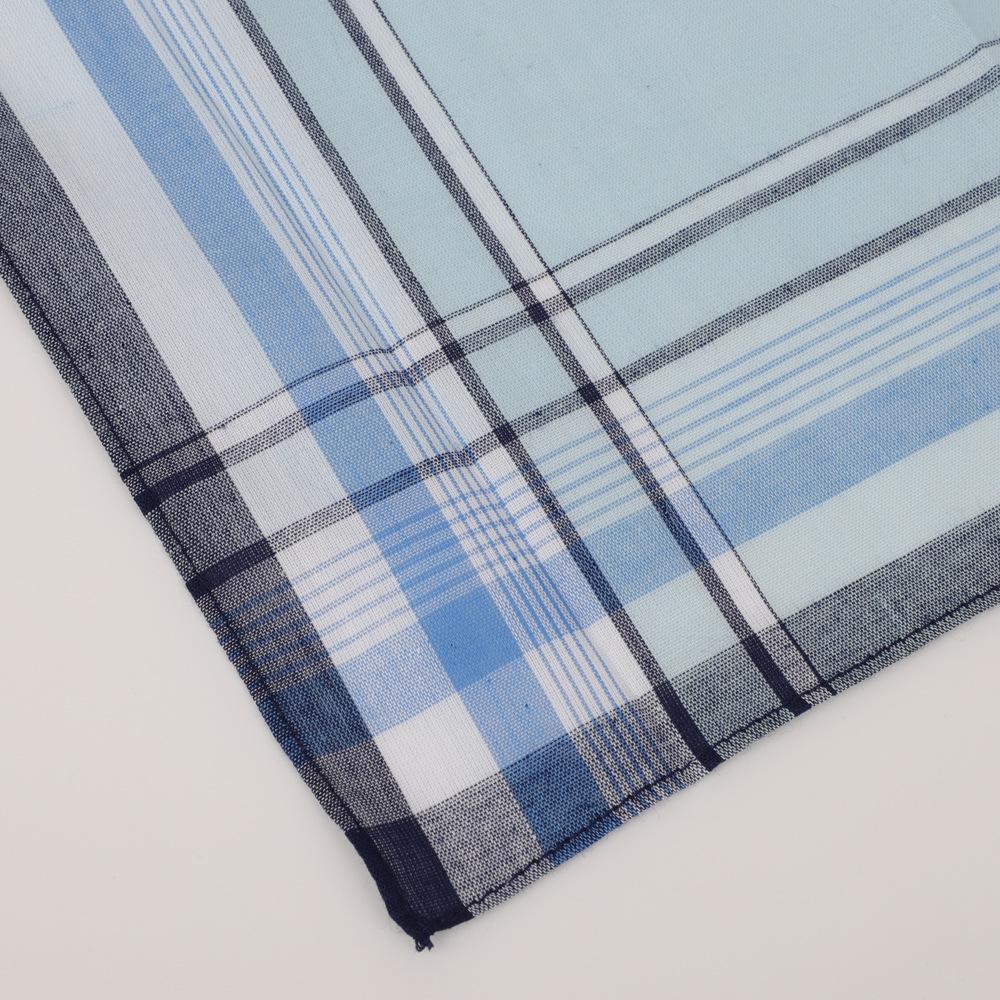 Men's Classic Plaid Pure Cotton Handkerchief for Elders - Old Shanghai Style