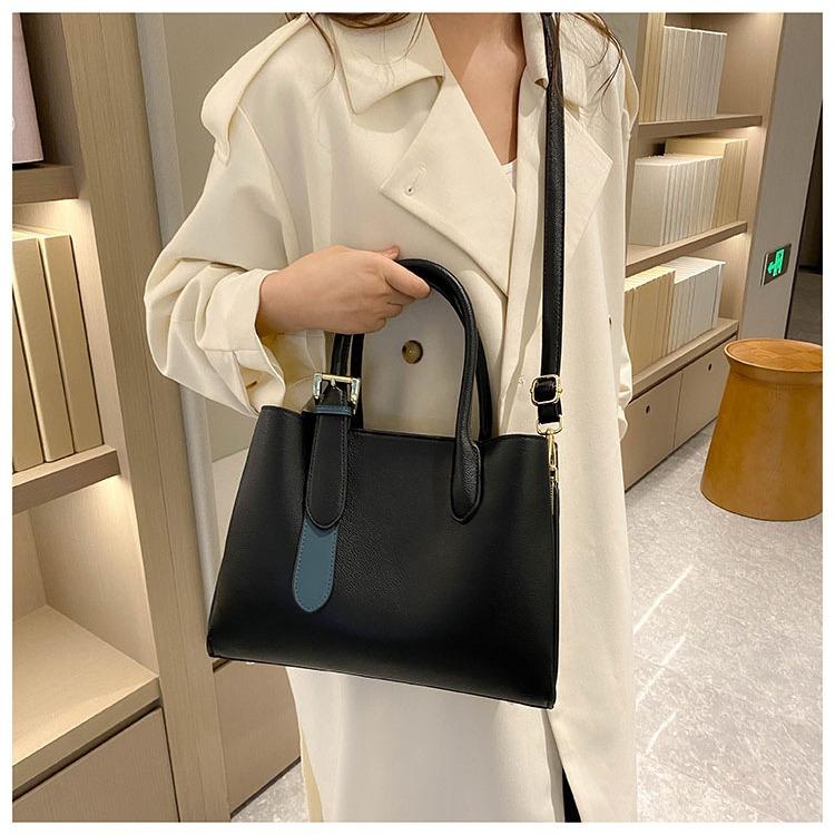 Neue Damenhandtasche mit großem Fassungsvermögen, Schulter-Crossbody-Temperament, Mehrfachfächer, Muttertasche, kontrastfarbene Tasche für Frauen mittleren Alters