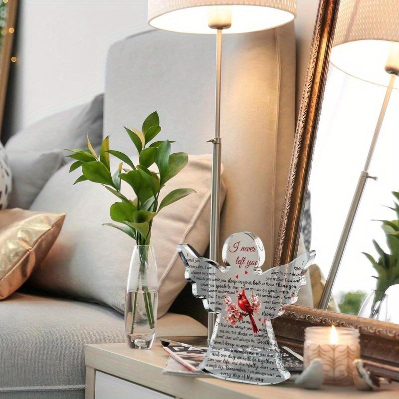 Angel Röd Kardinal Minnesmärke - Sympati Gåva för Förlust av Nära och Kära, Minnesbordsdekoration