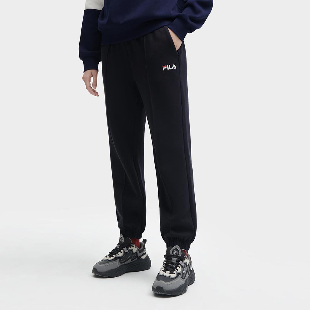 FILA 2023 Winter New Knit Fashion Simple Casual Cuffed Sports Pants Women bottoms Legendary-Blue F11W349604FNV