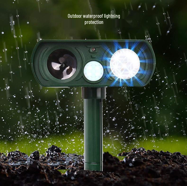 Waterproof Solar Animal Repeller: Ultrasonic Rodent, Cat, and Dog Deterrent with Infrared Sensing