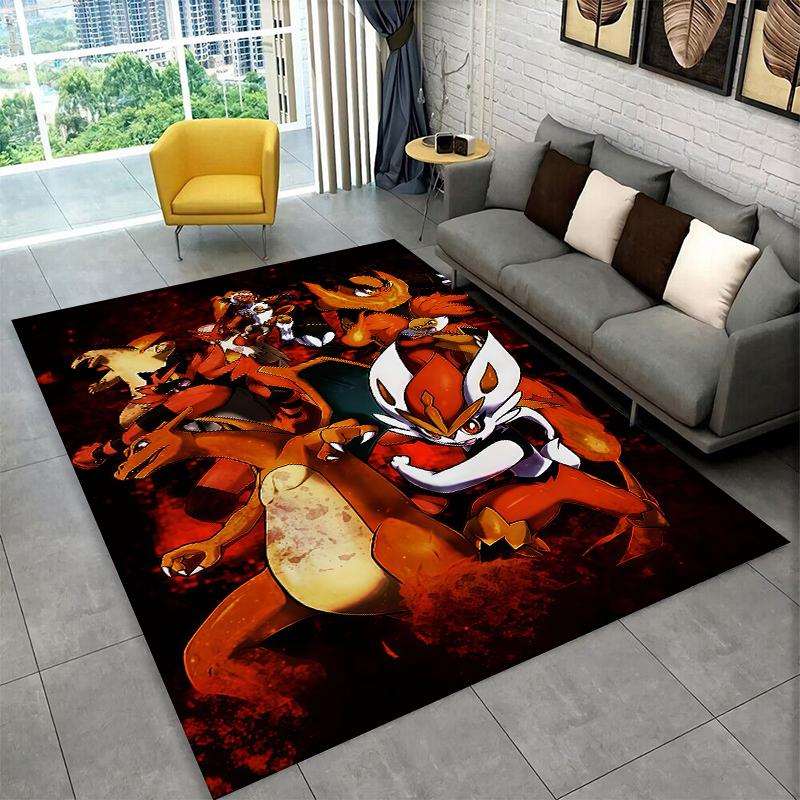 Cartoon Charizard Pokemon Non-Slip Area Rug for Living Room,Bedroom,Playroom,Soft Carpet Floor Mat Home Decor Rug Kids Room 40x60cm