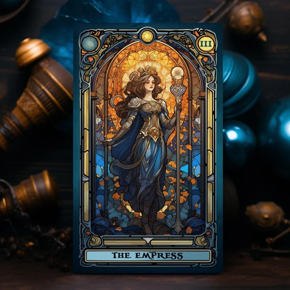 10.3*6cm Complete Tarot Carding Stained Glass Set Inspired Rider Waite Smith Tarot Card Deck 78 Pcs Cards