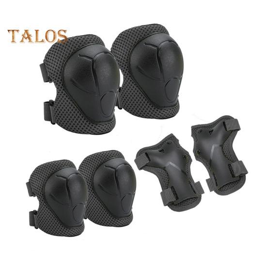 

6 шт./компл. детский защитный комплект для катания на коньках с наколенником, локтем, защитой запястья, защитой для роликовых коньков, скейтборда, самоката, велосипеда, защитным снаряжением для езды на велосипеде чёрный