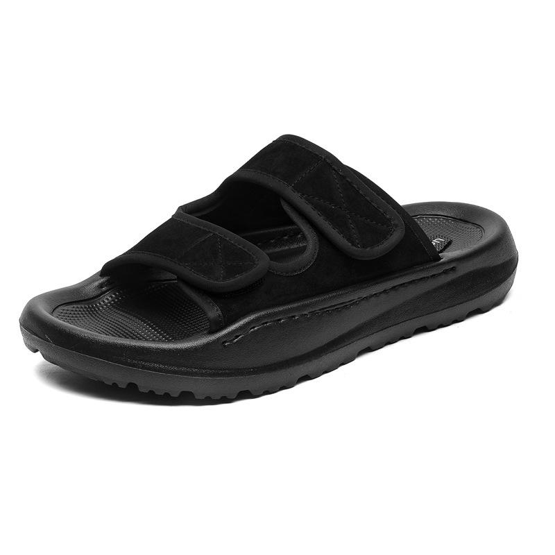 

Sandals men s summer 2025 new couple casual sandals trend outdoor non-slip dual-purpose beach shoes 44 чёрный