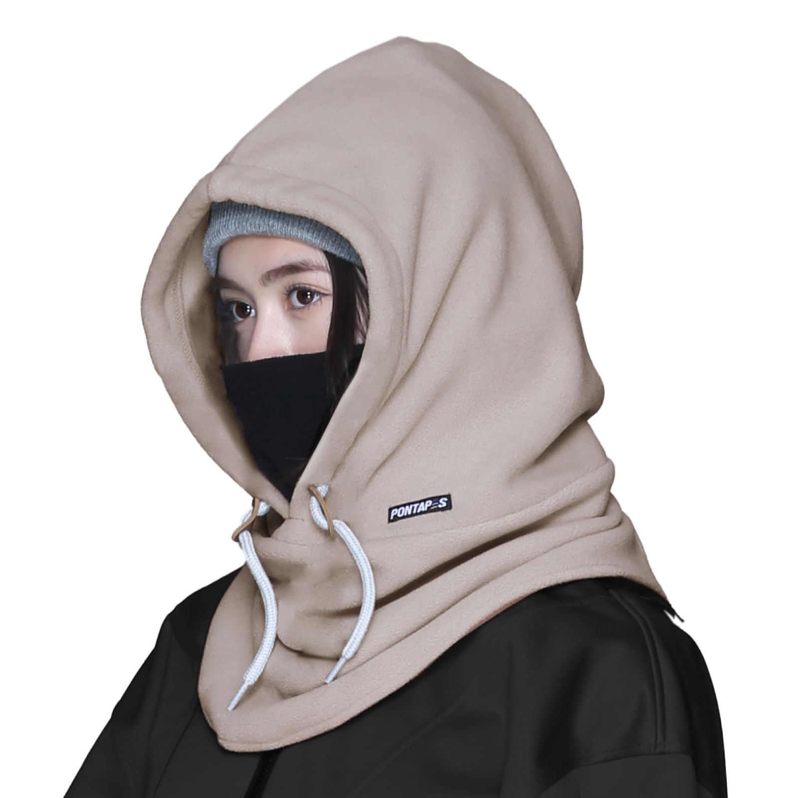 Hood Hooded Neck Fleece for Skiing [Pontapes] Warmer, Warmer, Balaclava, Lined, Warm, PONF-101 Khaki, Men s & Women s Wear, Fluffy, Airsoft,