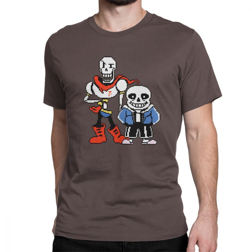 Undertale TShirt Men Sans And Papyrus Game Tshirt Short Sleeve Skull Tee Shirt Halloween Gift Premium Cotton Tops Party T Shirt S