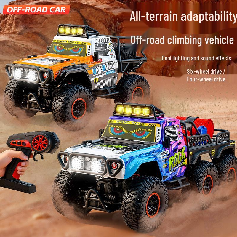 Six-Wheel Remote-Control High-Speed Off-Road Climbing Car with Lights & Music - Large Toy for Kids/Boys