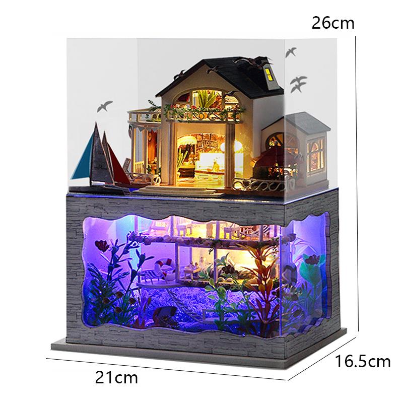 Wooden Miniature Doll House 3D Puzzle Mini DIY Kit Production and Assembly of Room Toys Home Bedroom Decoration For Kids Gifts