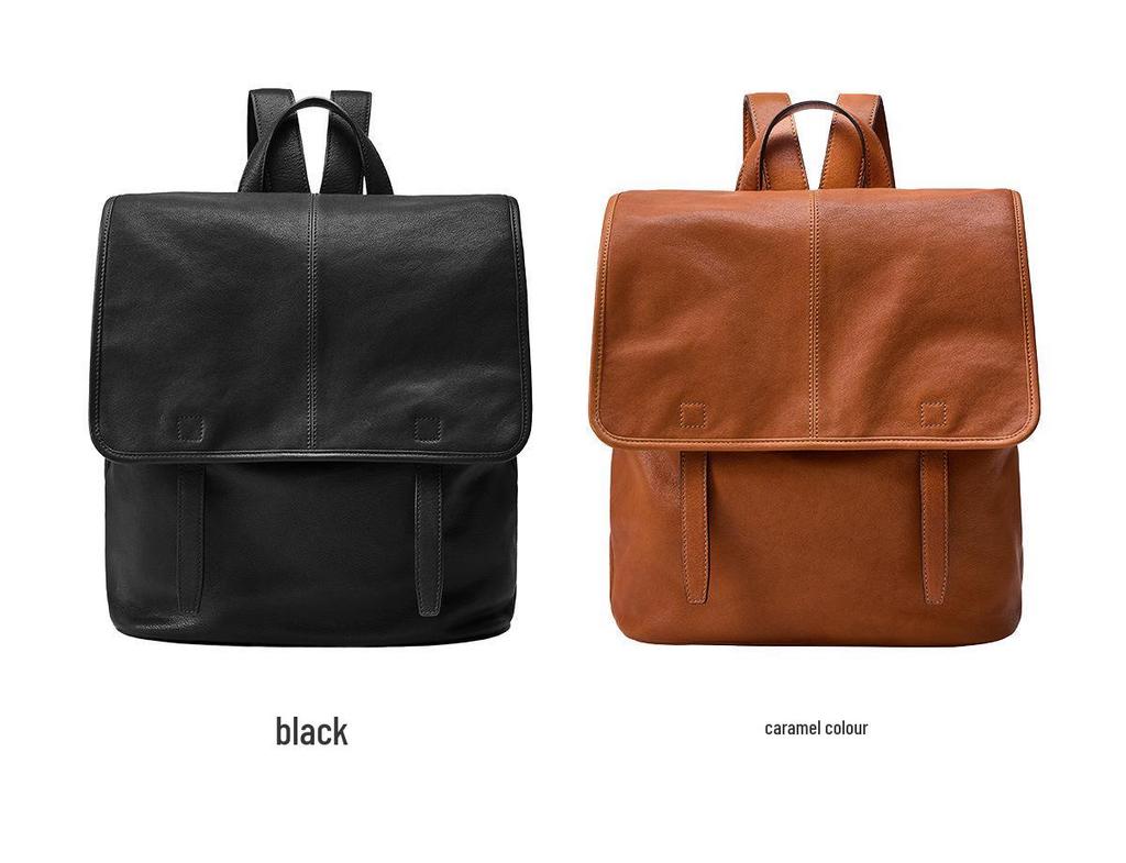 Plecak Qiu Zhen z pionowej skóry jagnięcej - Duża pojemność, Unisex, Codzienny, Styl do pracy