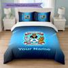 Coventry City FC Benutzerdefinierter Name Text Bettwäsche-Set 1 Bettbezug+2 Kissenbezüge Fußball-Logo Personalisierte Geschenk für Besonderen Anlass Schlafzimmer Dekoration