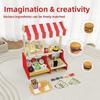 Burger Little Wooden Shop With Fruit Vegetables Cash Register For Play Creative