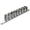 Short Socket Set, 1/2" Drive, 12.7mm, Hex, 8mm, 10mm, 12mm, 13mm, 17mm, 19mm, 21mm, 24mm, with Storage Rail