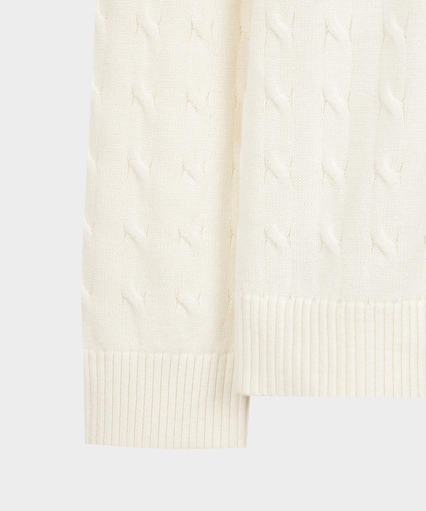 BROOKS BROTHERS Cotton Cable Crewneck Sweater (Ivory) (Bbwrmbg102)