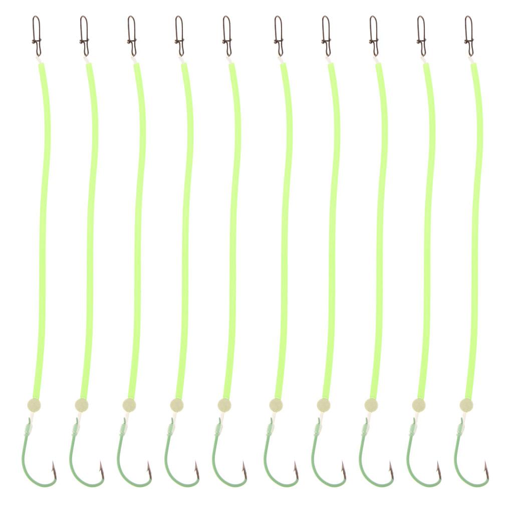 10 Pcs Anti Bright Hair Rigs Carp Fishing Barbed Hook 4 Size