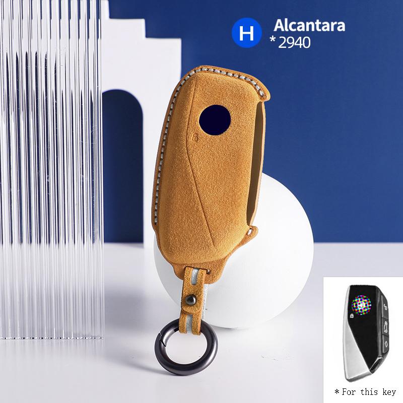 Car Key Shell Housing Suede for BMW I7 X7 735i 740i G07 LCI IX I20 X1 U11 7 Series G70 G09 XM U06 G81 Key Case Bag Accessories