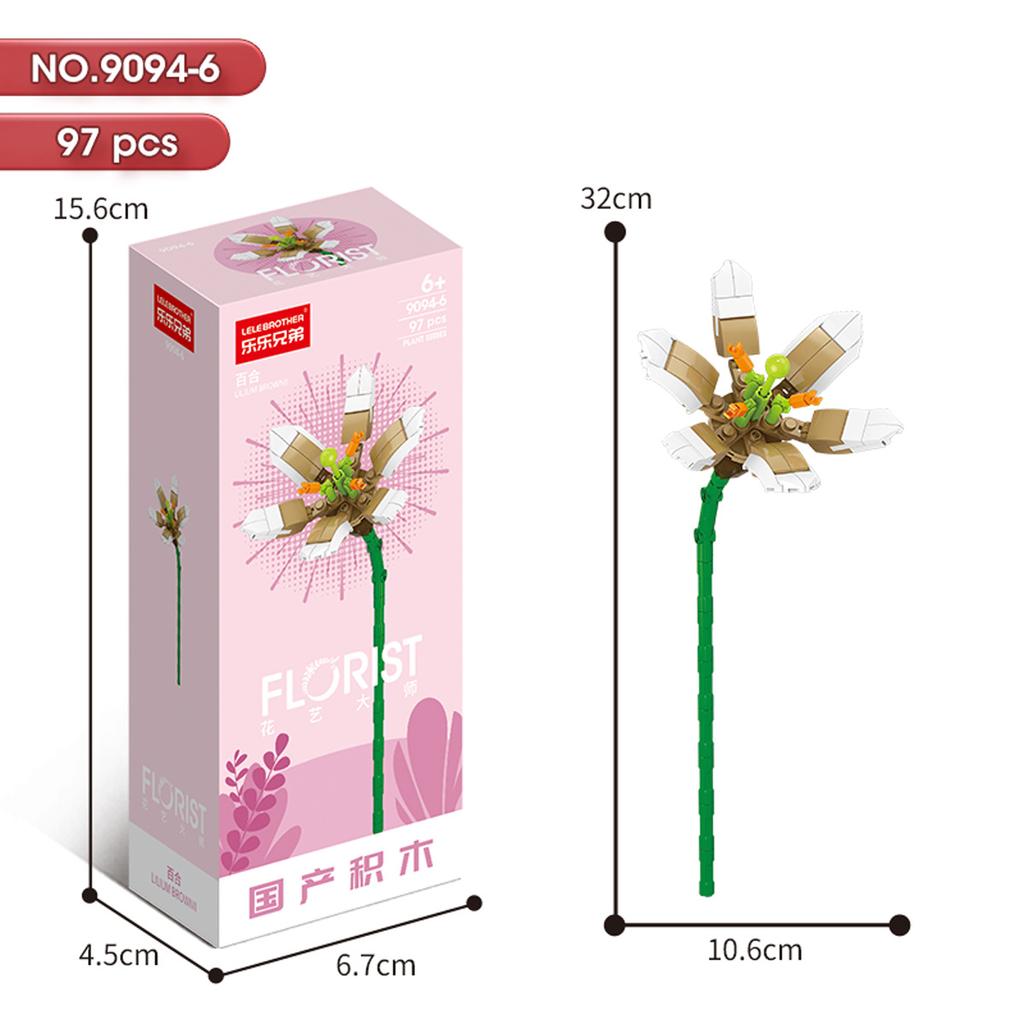 Hot Creative Small Building Block Flower Art Classic Brick Mini Potted Plant Gift For Girls Desk Decoration Simple Assembly Toys