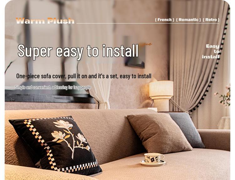 High-End Plush Sofa Cover - Full Coverage, Winter-Ready, Anti-Scratch, 2026 New Edition