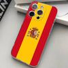 Spain Flag Phone Case For iPhone 17 16 15 14 13 11 12 Pro Max Mini Plus Shockproof Transparent Soft TPU