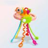 Cartoon Duck Astronaut Pull String Montessori Activity Development Silicone Teething Sensory Grip Training Early Educational Toy