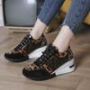 New trendy large size wedge heel mesh sneakers women's cross lace-up casual single shoes women
