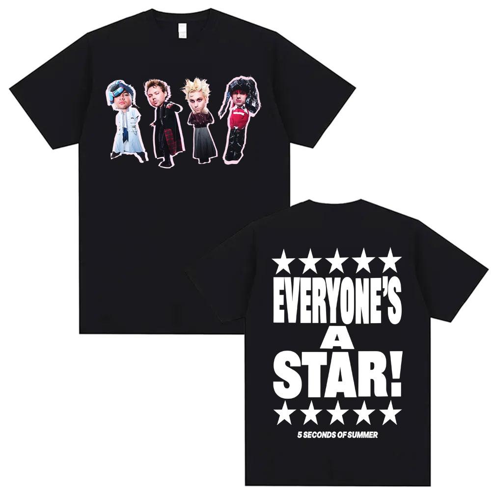 

Band 5 Seconds of Summer Everyone s A Star World Tour T-shirts Men Women Fashion Punk Hip Hop Y2K Shirt Summer O-Neck Top Unisex S разноцветный