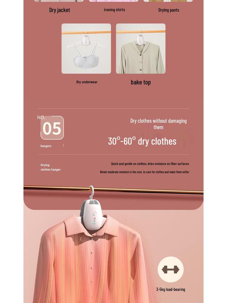 Kompakter elektrischer tragbarer faltbarer Wäschetrockner und Desodorierer für die Reise