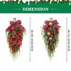 1PC Christmas Pine Needles Upside Down Red Gold DIY Lintel Christmas Tree Wall Hanging Home Party Hotel Shopping Mall Decoration