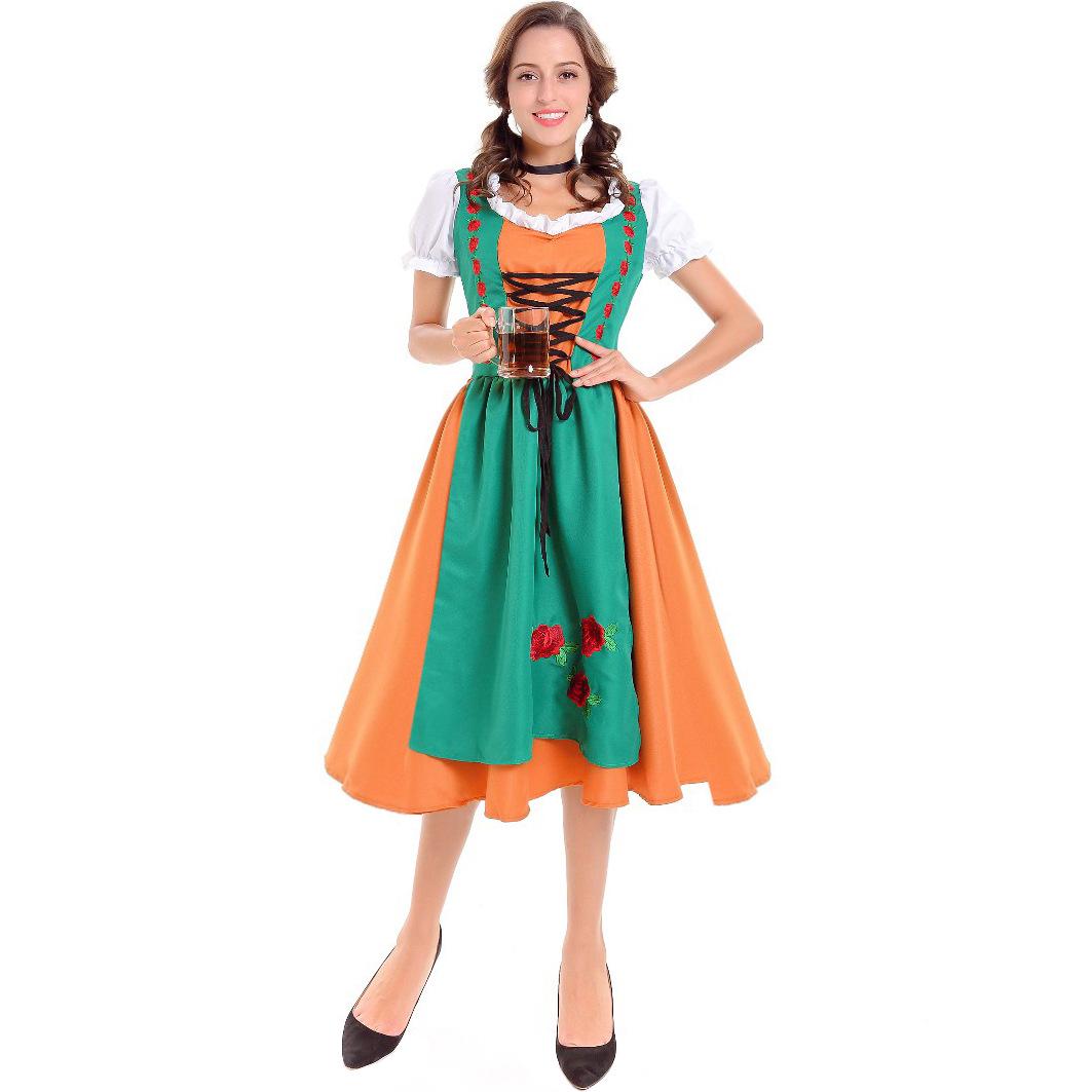 

New models, German women s Oktoberfest uniforms, Munich festival costumes, stage performance beer costumes M