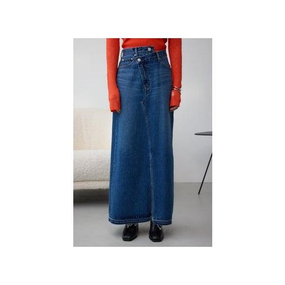 AZUL DENIM Overlap Long Skirt BLU