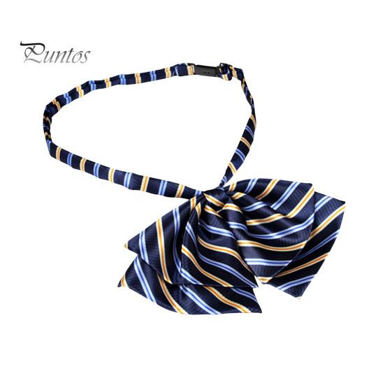 

Галстук-бабочка в полоску с цветными блоками, двухслойный галстук-бабочка для банков, деловой костюм стюардесс, униформа, предварительно завязанный галстук-бабочка F