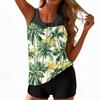 Swimsuits for Women Tankini Two Piece Modest Bathing Suit Floral Tank Top with Swim Shorts Tummy Control Swimwear