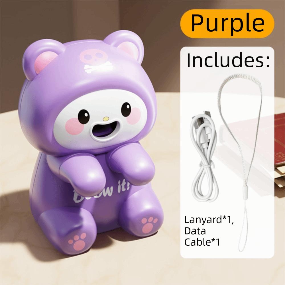 Air-Blowing Attachmen Food Cooling Fan Cute Cartoon Design Mini Clip on Fan Travel Use