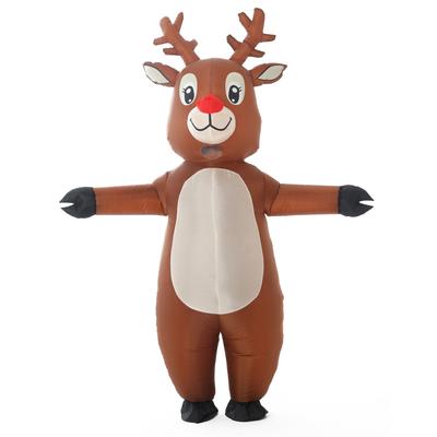 Aufblasbares Elchkostüm für Erwachsene Aufblasbarer Stil Lustiger Weihnachtselch Weihnachtskarneval Halloween-Party Cosplay Kostüm Anzug