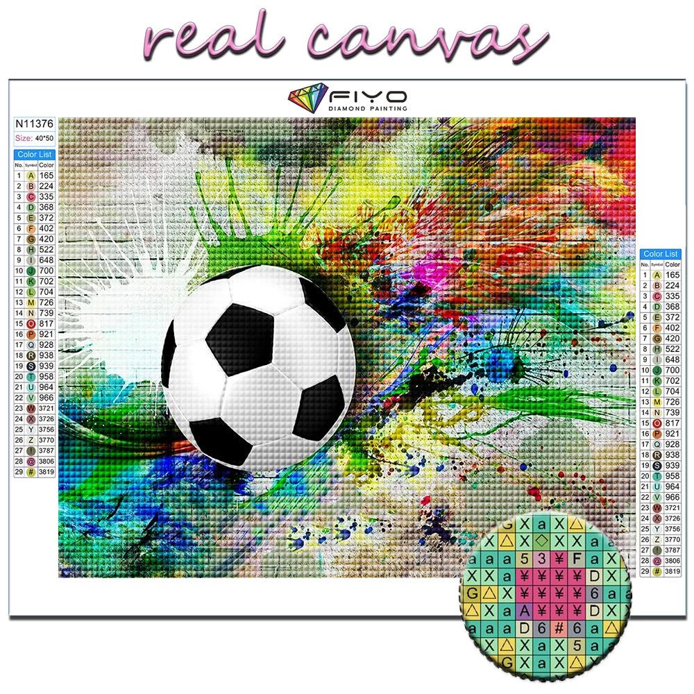 5D DIY Diamond Painting Fire and Water Football Cross Stitch