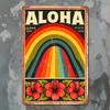 Vintage Metal Poster Hawaii Rainbow Wall Art Retro Sign for Bar