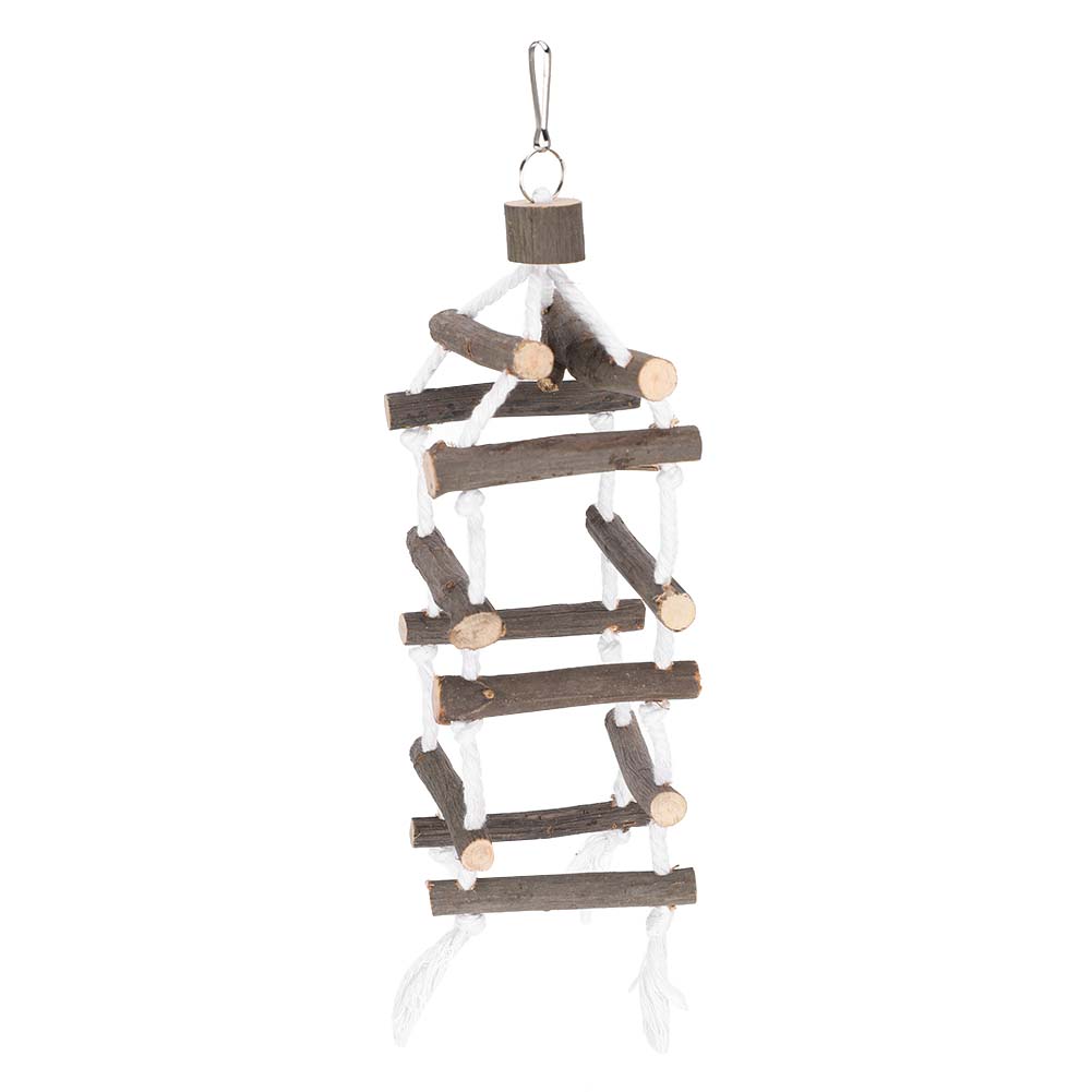 Schody pro domácí ptáky Padací most Třípatrový žebřík ke šplhání Papoušci Dřevěná žvýkací hračka