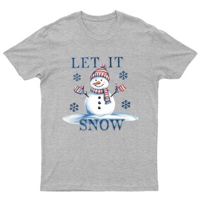 Let It Snow Snowman T-Shirt Unisex Gift Retro Funny Womens Vintage Mens