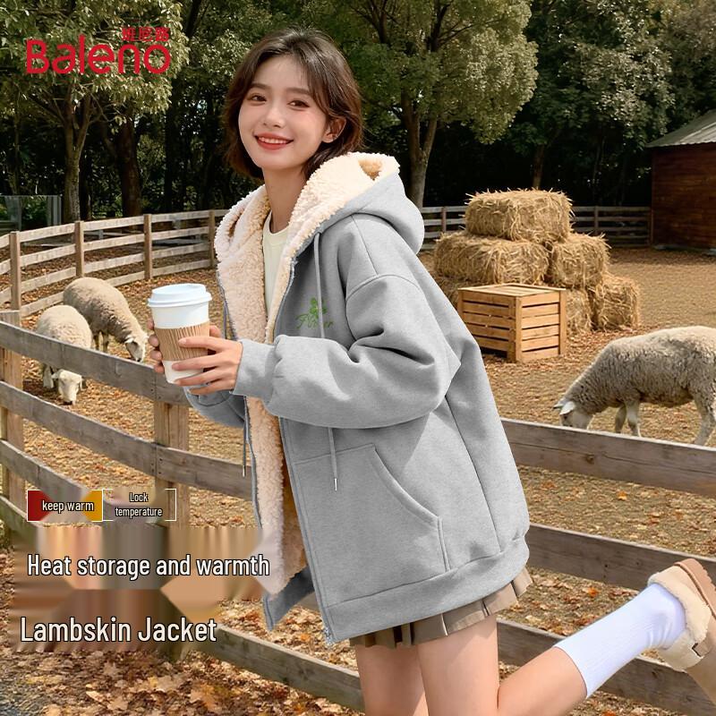 

Baleno Women s Sherpa Lined Hoodie Cardigan L